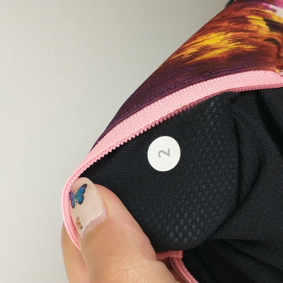 Lululemon Pace Rival Crop Leggings 2 Mesh Luxtreme Black Pigment Wind Berry - Picture 9 of 9